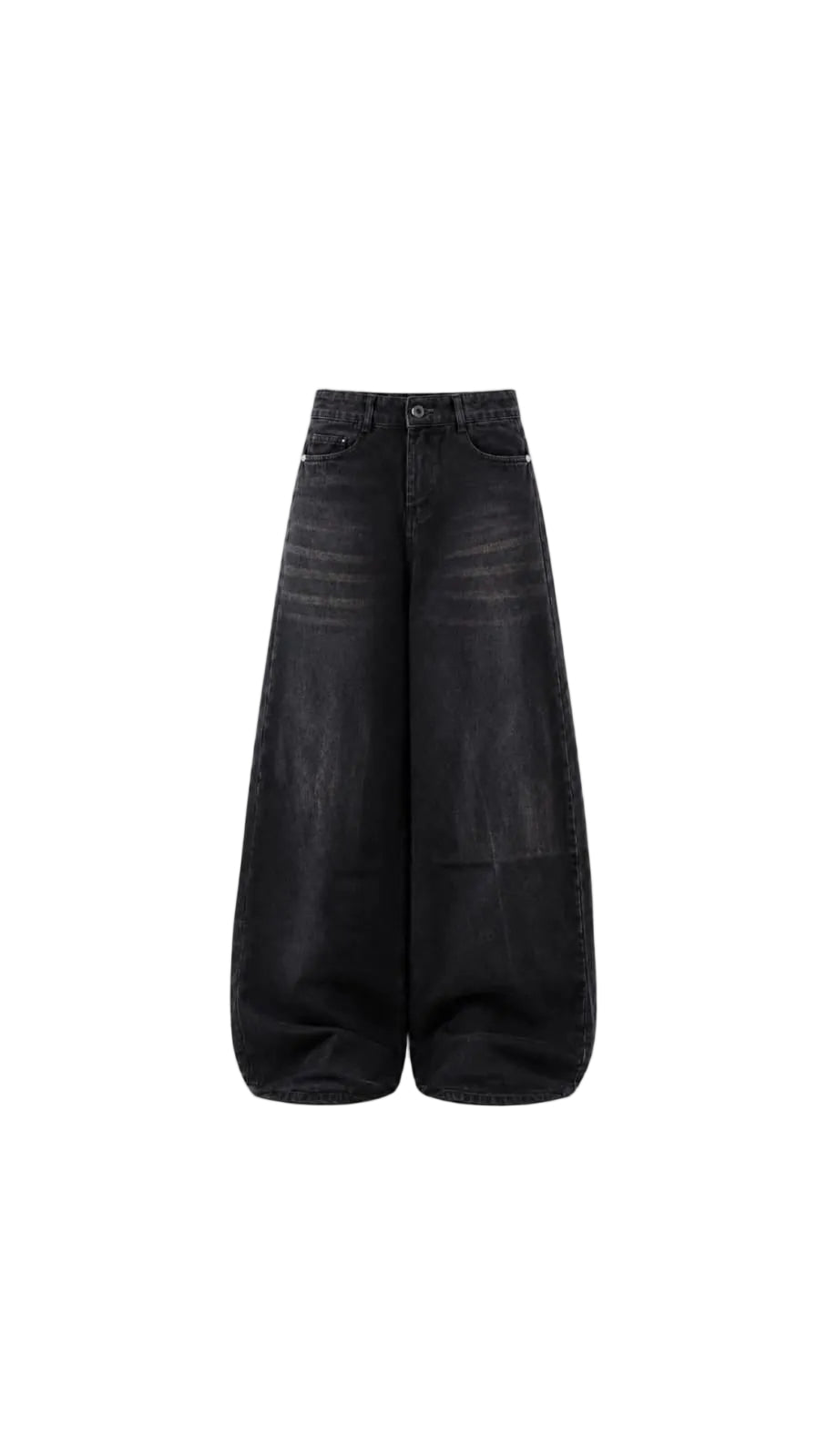 -Unisex Charcoal Black Wide Leg Jeans