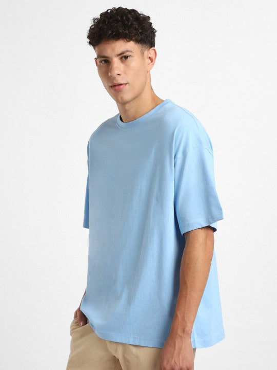 Round Neck Short Sleeves Oversized Cotton T-Shirt for Men in Pakistan – Breathable Summer Wear by DOCACCA
