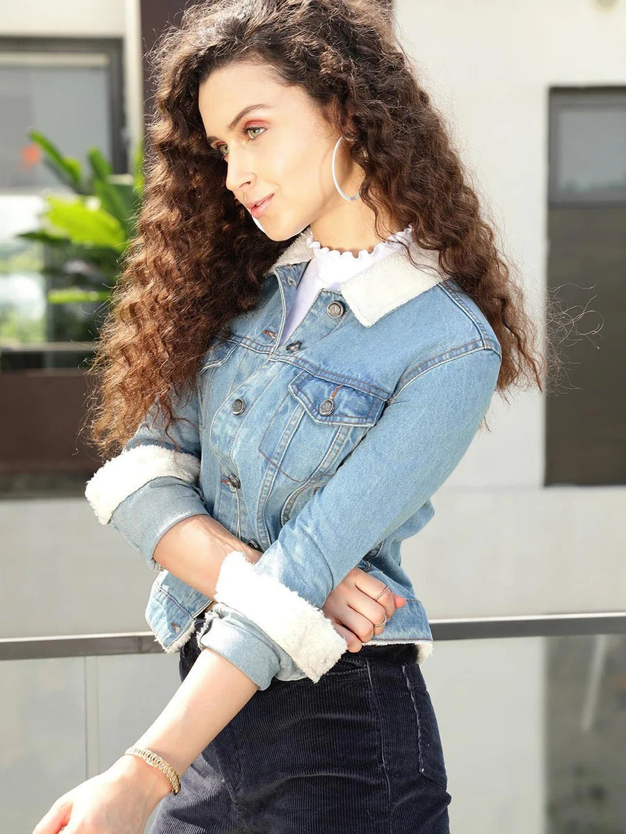 Men Fur Denim Jacket for Winter in Pakistan – Warm & Trendy Outerwear | DOCACCA