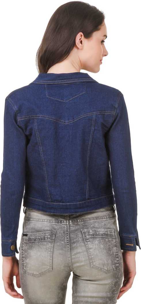 Women Dark Blue Solid Jacket