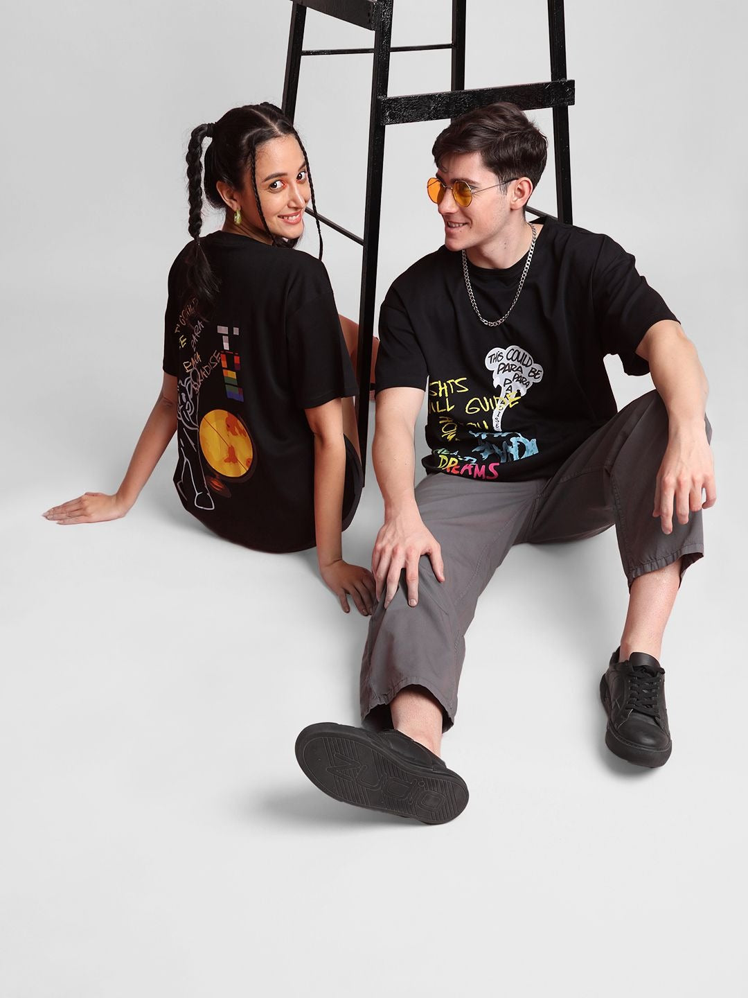 Unisex Printed Extended Sleeves Oversized T-Shirt – Trendy Streetwear Cotton Outfit in Pakistan | DOCACCA