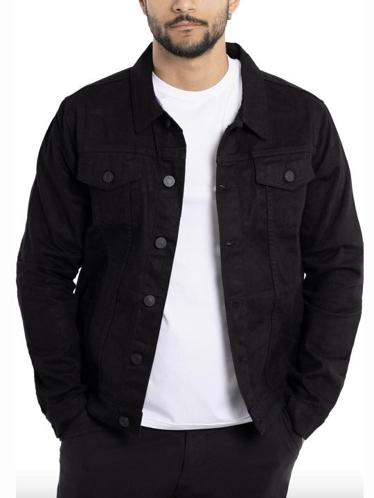 Men’s Spread Collar Solid Casual Denim Jacket – Classic Pakistani Streetwear by DOCACCA