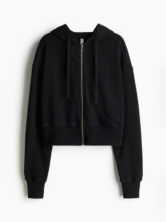 Short Zip-Through Hoodie for Women – Cropped Lightweight Zip-Up Hoodie, Breathable & Travel-Ready | DOCACCA