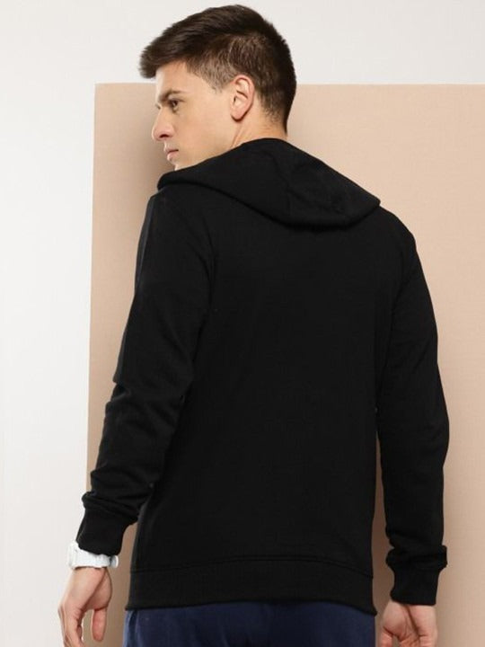 Men Black Relaxed Fit Hoodie – Comfortable Cotton Sweatshirt for Everyday Wear in Pakistan | DOCACCA