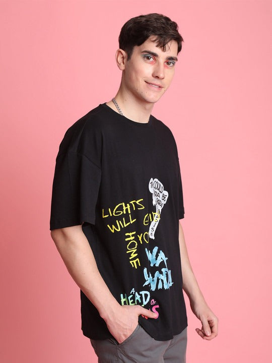 Unisex Printed Extended Sleeves Oversized T-Shirt – Trendy Streetwear Cotton Outfit in Pakistan | DOCACCA