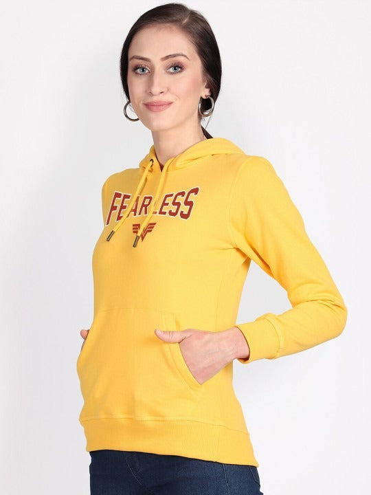 Wonder Woman Printed Hooded Pullover Yellow Hoodie for Women – Stylish Cotton Sweatshirt Online in Pakistan | DOCACCA