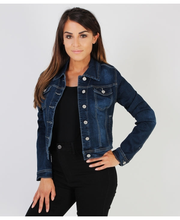 Women Dark Blue Solid Jacket