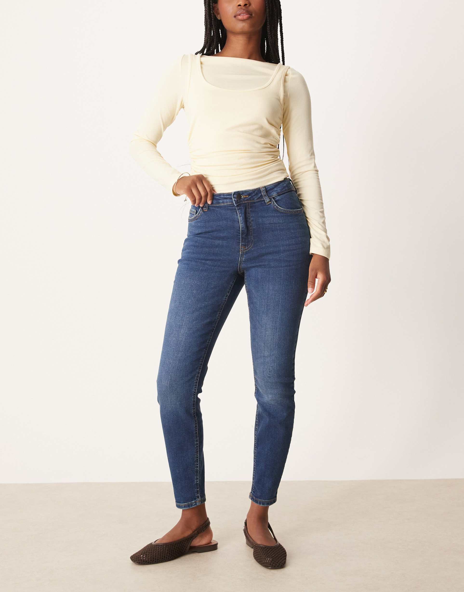 Skinny Jeans in Mid Blue Denim – Slim Fit Stretchable Jeans for Men in Pakistan | DOCACCA