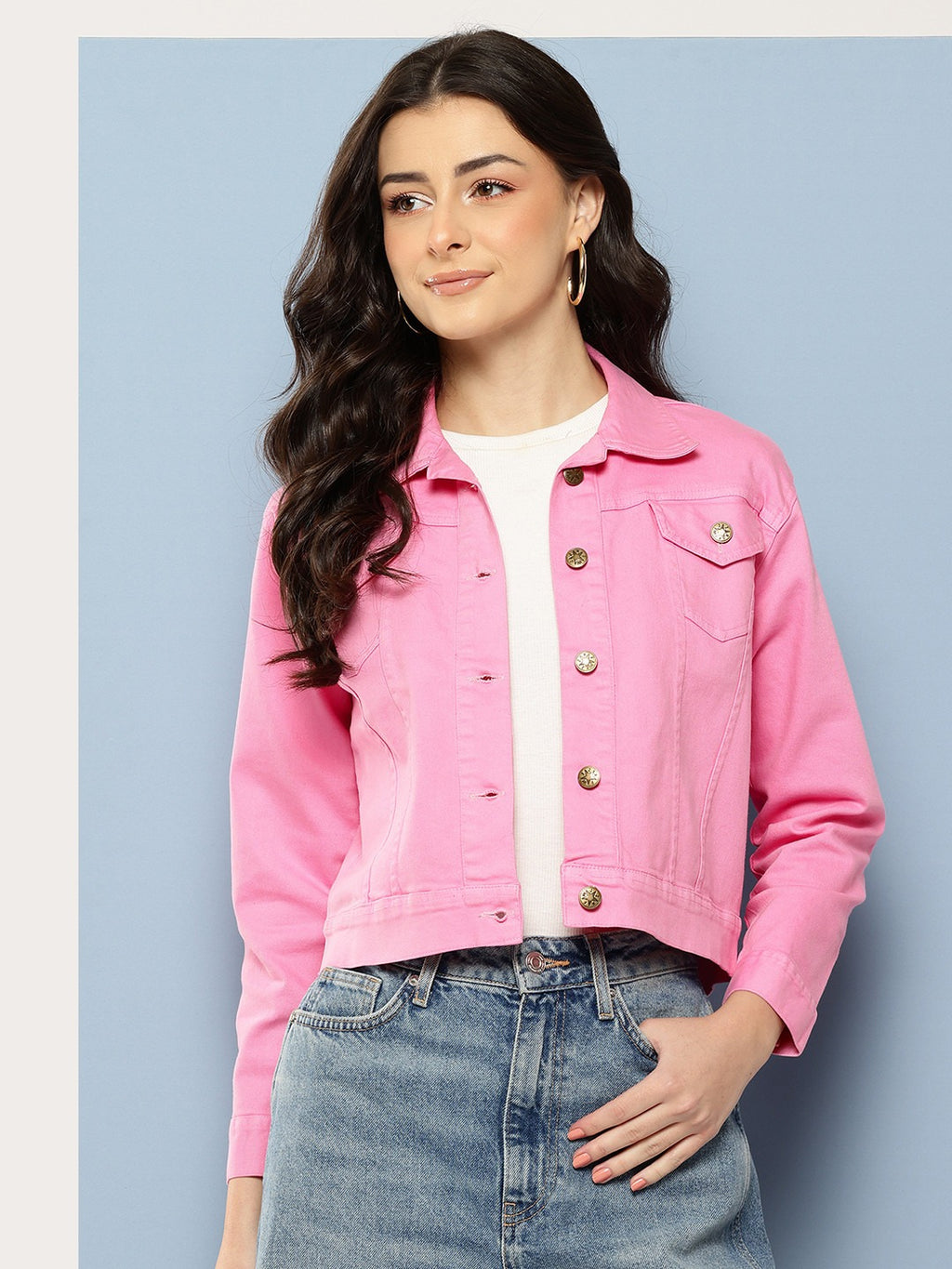 Women Crop Denim Jacket – Trendy Short Denim Layer for Everyday Pakistani Fashion | DOCACCA