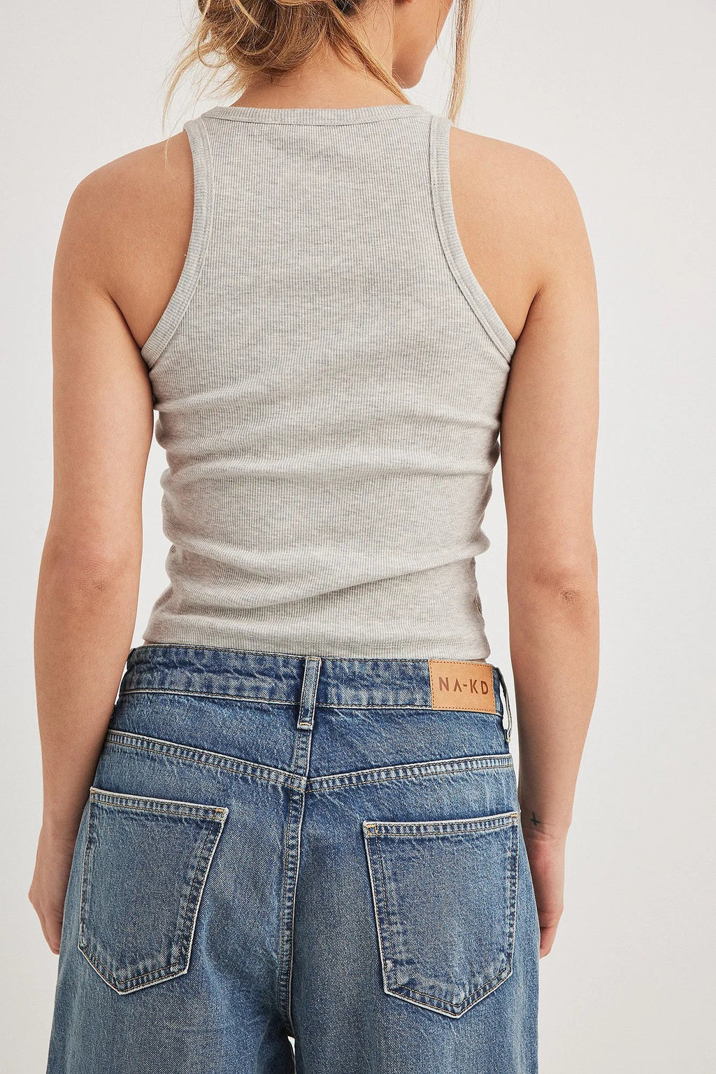 Wide Leg Low Waist Jeans - Mid Blue Denim for Effortless Style