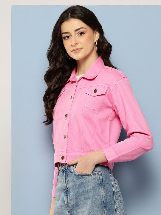 Women Crop Denim Jacket – Trendy Short Denim Layer for Everyday Pakistani Fashion | DOCACCA