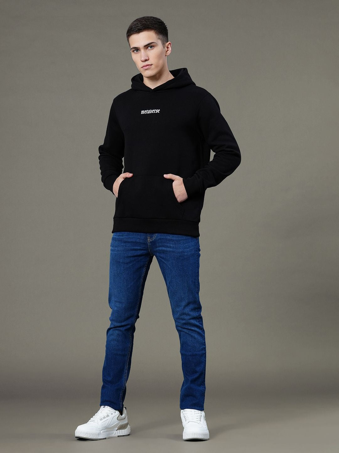 Men Graphic Print Fleece Baggy Fit Hoodie – Oversized Streetwear Hoodie in Pakistan | DOCACCA