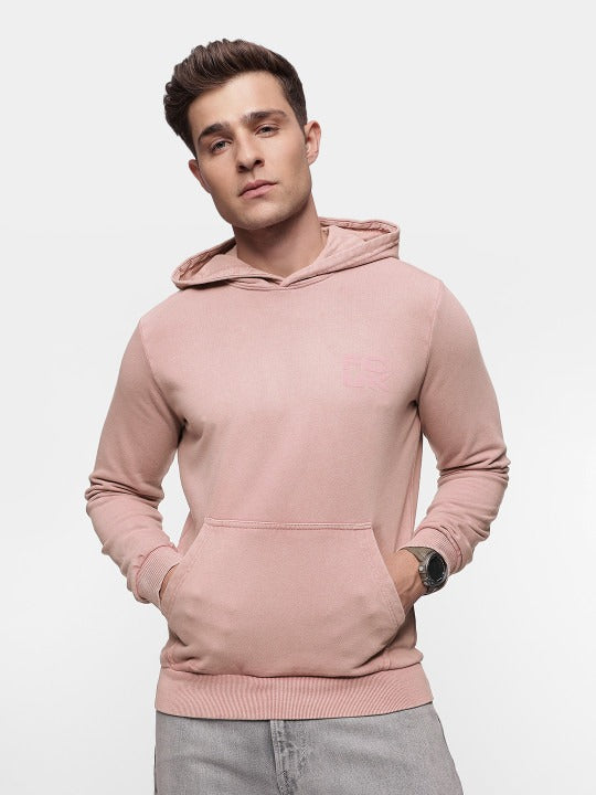 Men Solid Hooded Sweatshirt with Brand Logo – Stylish Cotton Pullover for Men in Pakistan | DOCACCA