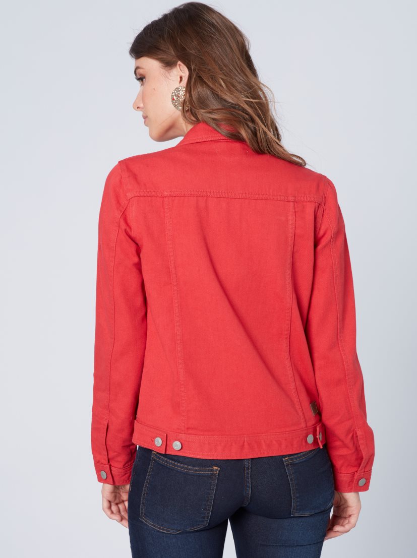 Women Red Solid Jacket