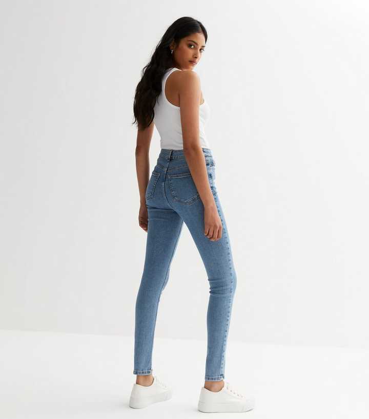 Blue Mid Rise Amie Skinny Jeans - DOCACCA - Jeans - 