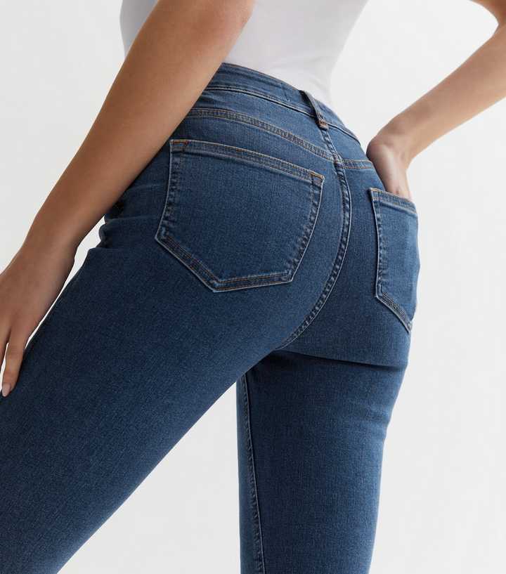 Blue Mid Rise Skinny Jeans - DOCACCA - Jeans - 