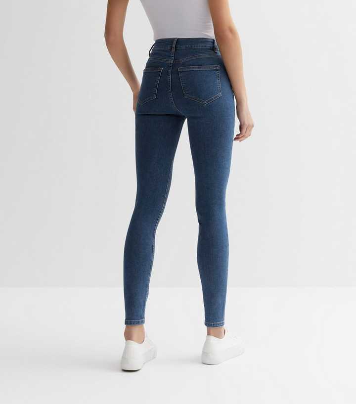 Blue Mid Rise Skinny Jeans - DOCACCA - Jeans - 