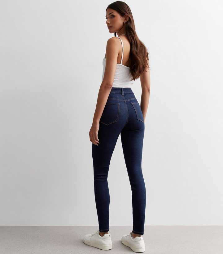 Blue Mid Rise Skinny Jeans - DOCACCA - Jeans - 