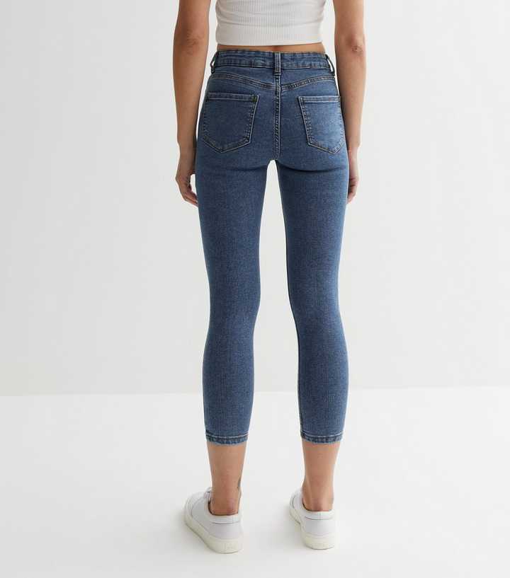 Blue Mid Rise Skinny Jeans - DOCACCA - Jeans - 