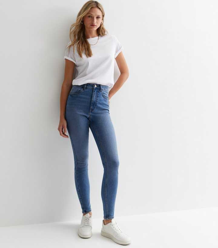 Blue Mid Wash Lift & Shape Jinna Skinny Jeans - DOCACCA - Jeans - 