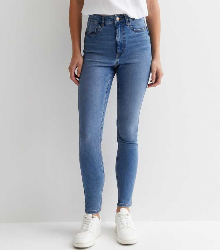 Blue Mid Wash Lift & Shape Jinna Skinny Jeans - DOCACCA - Jeans - 