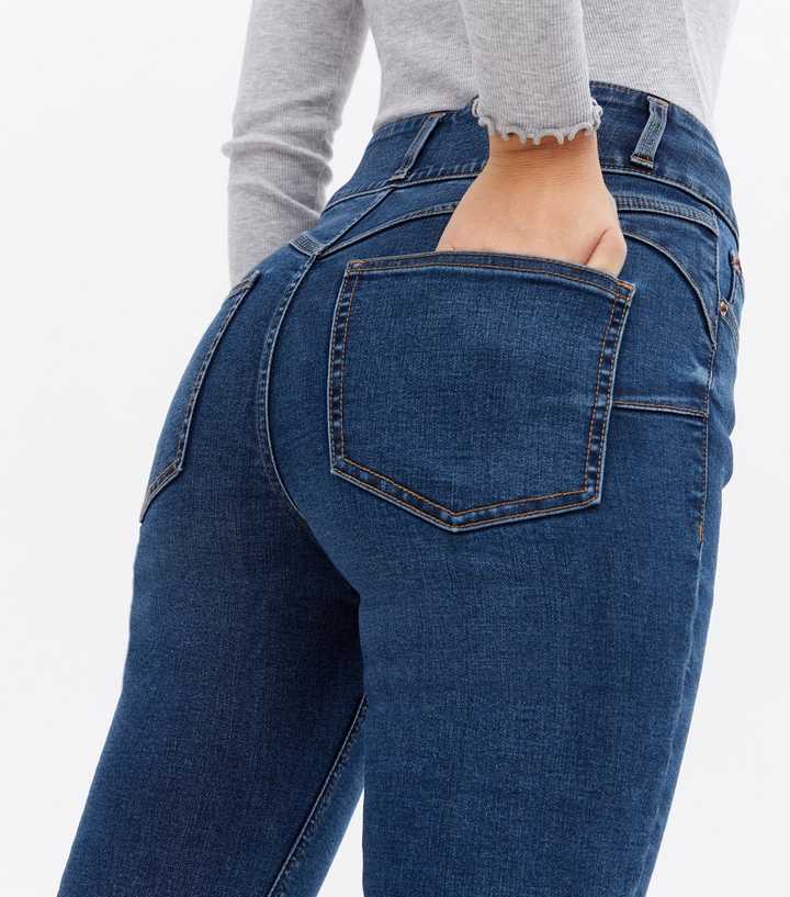 Blue Rinse Wash Lift & Shape High Waist Yazmin Skinny Jeans - DOCACCA - Jeans - 