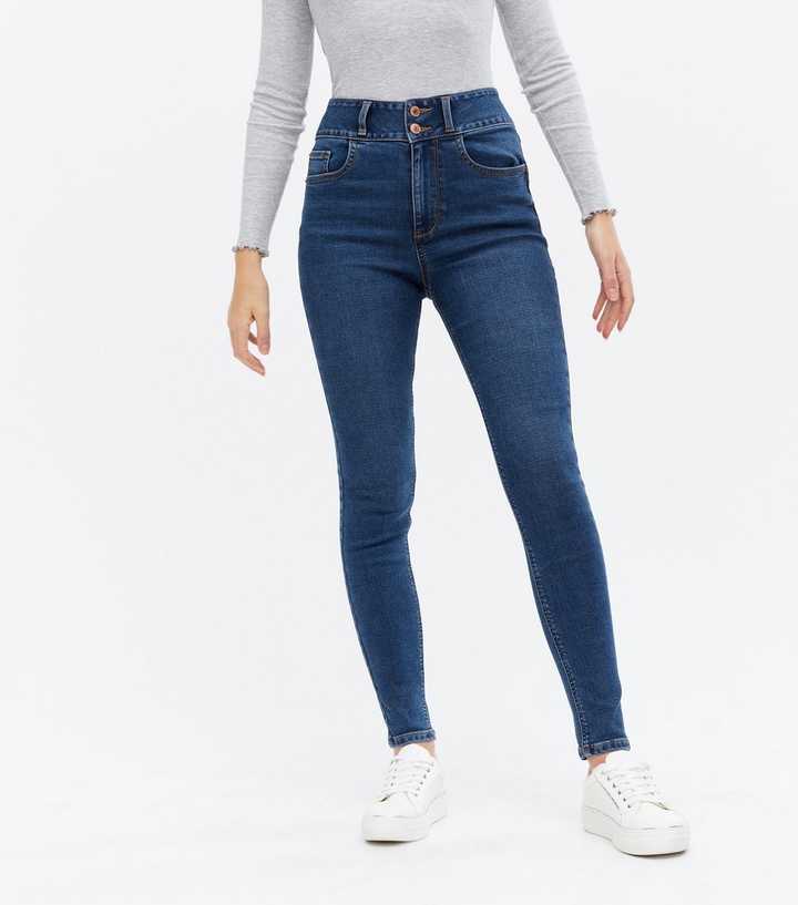Blue Rinse Wash Lift & Shape High Waist Yazmin Skinny Jeans - DOCACCA - Jeans - 