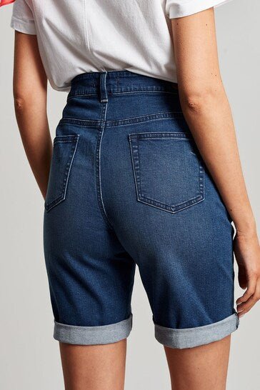 Blue Shirley Long Denim Shorts - DOCACCA - Shorts & Skirts - 