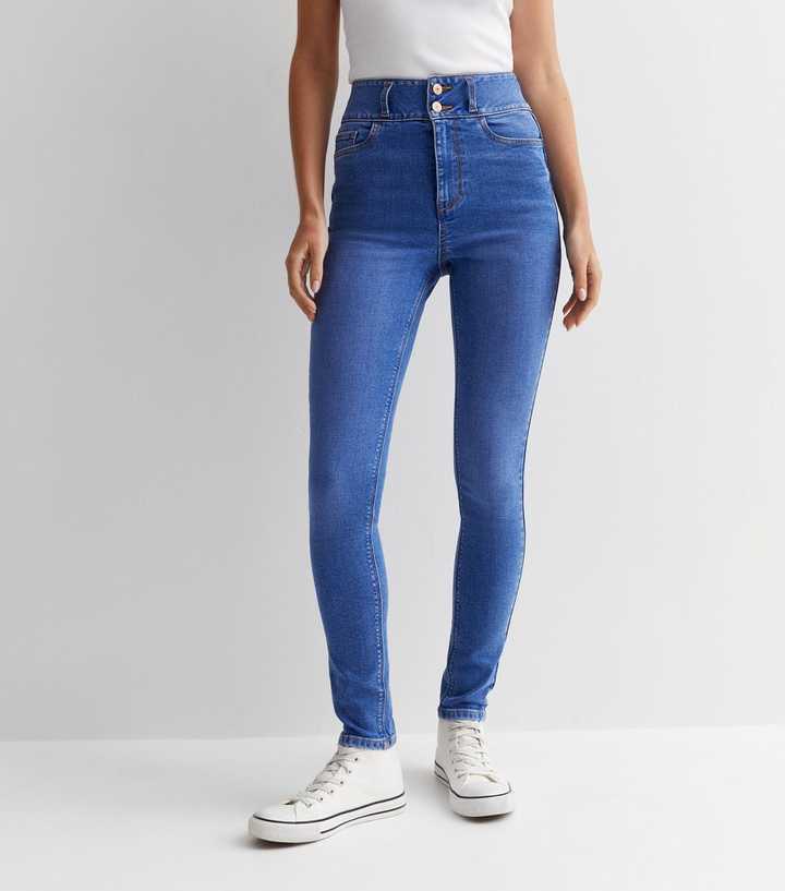 Bright Blue Lift & Shape High Waist Skinny Jeans - DOCACCA - Jeans - 