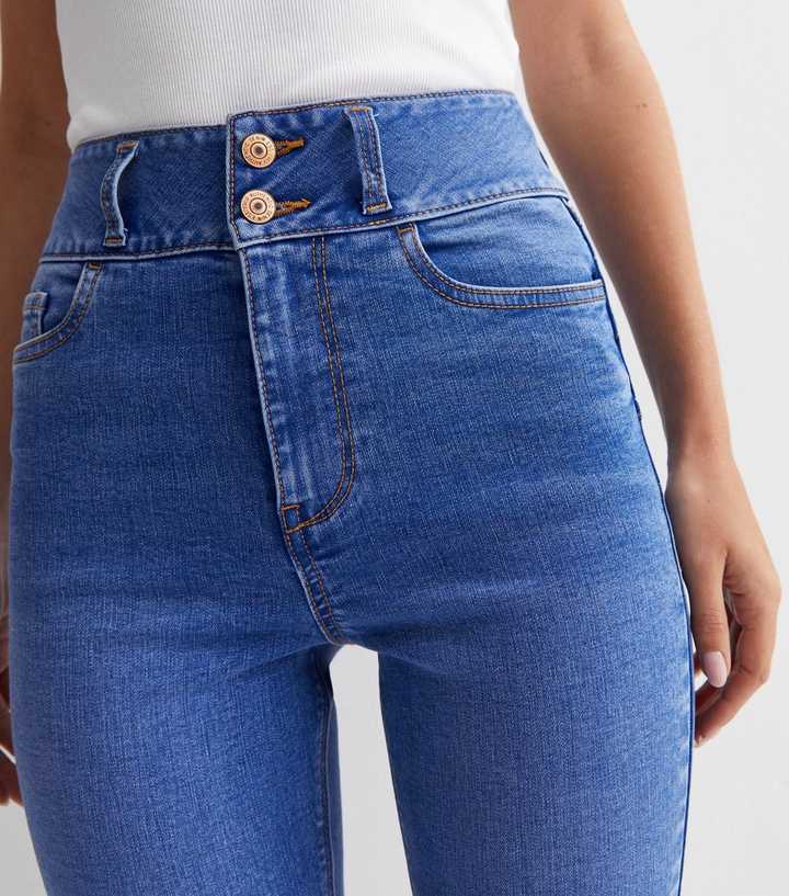 Bright Blue Lift & Shape High Waist Skinny Jeans - DOCACCA - Jeans - 