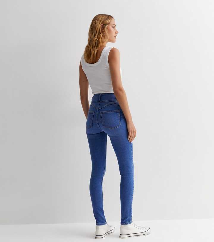 Bright Blue Lift & Shape High Waist Skinny Jeans - DOCACCA - Jeans - 