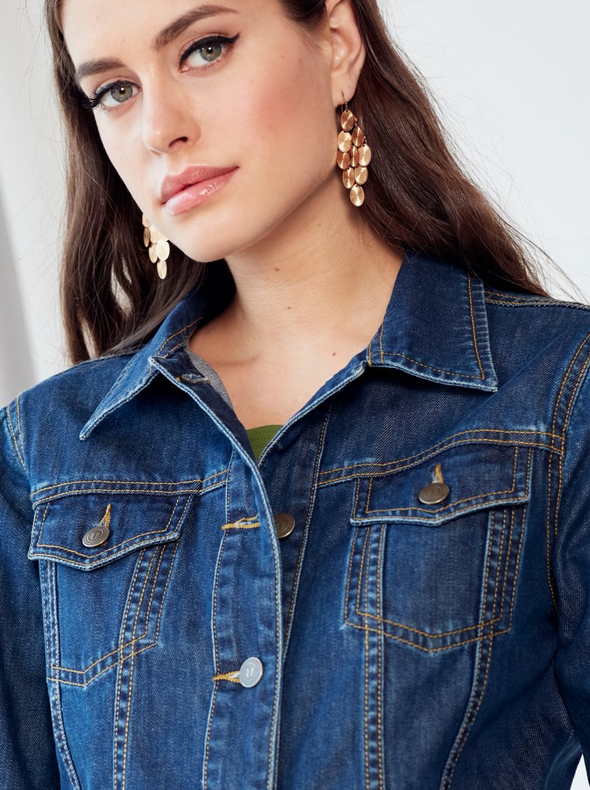 Women Dark Blue Solid Jacket