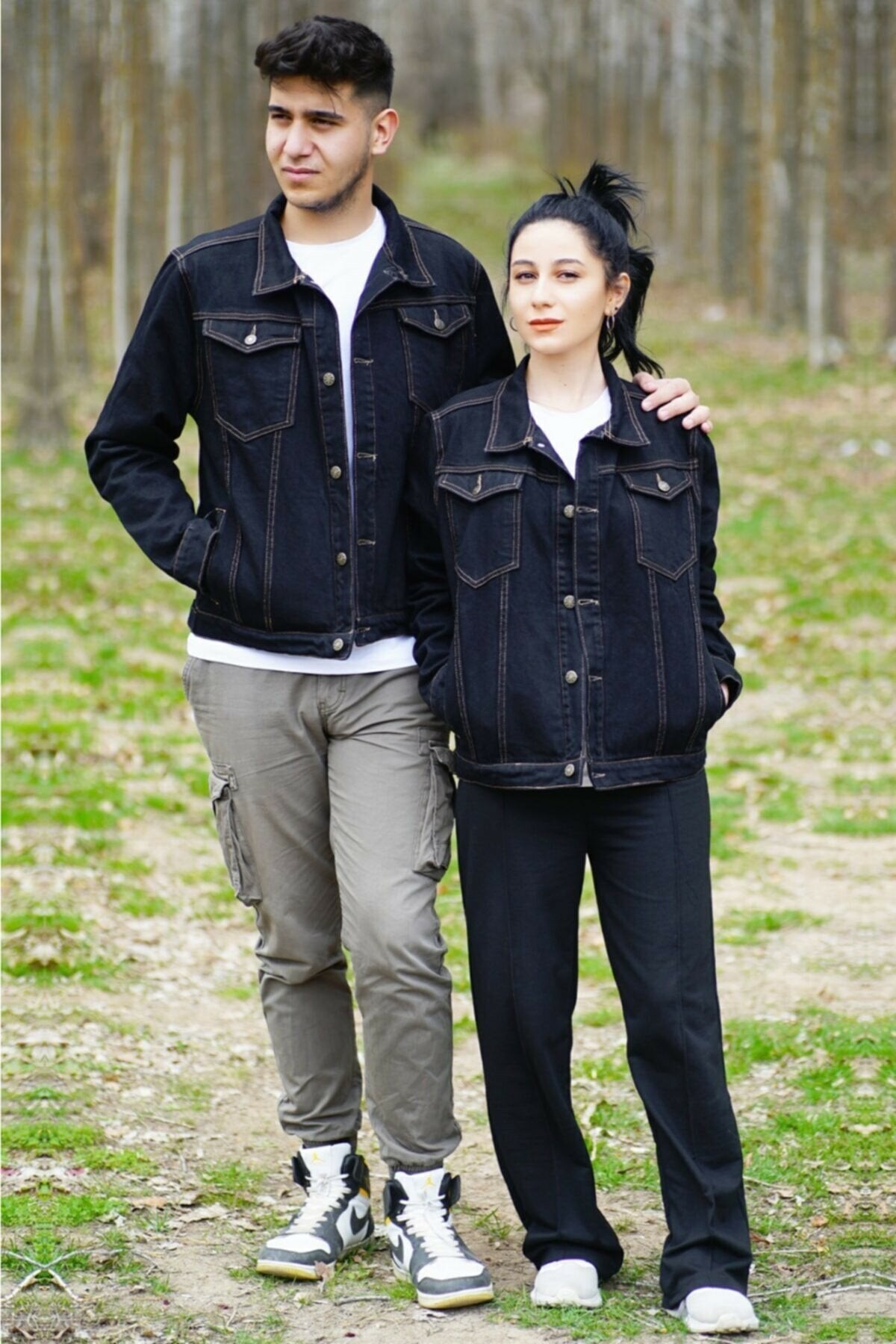 Couple Denim Jacket Black - DOCACCA - Denim Jackets - 