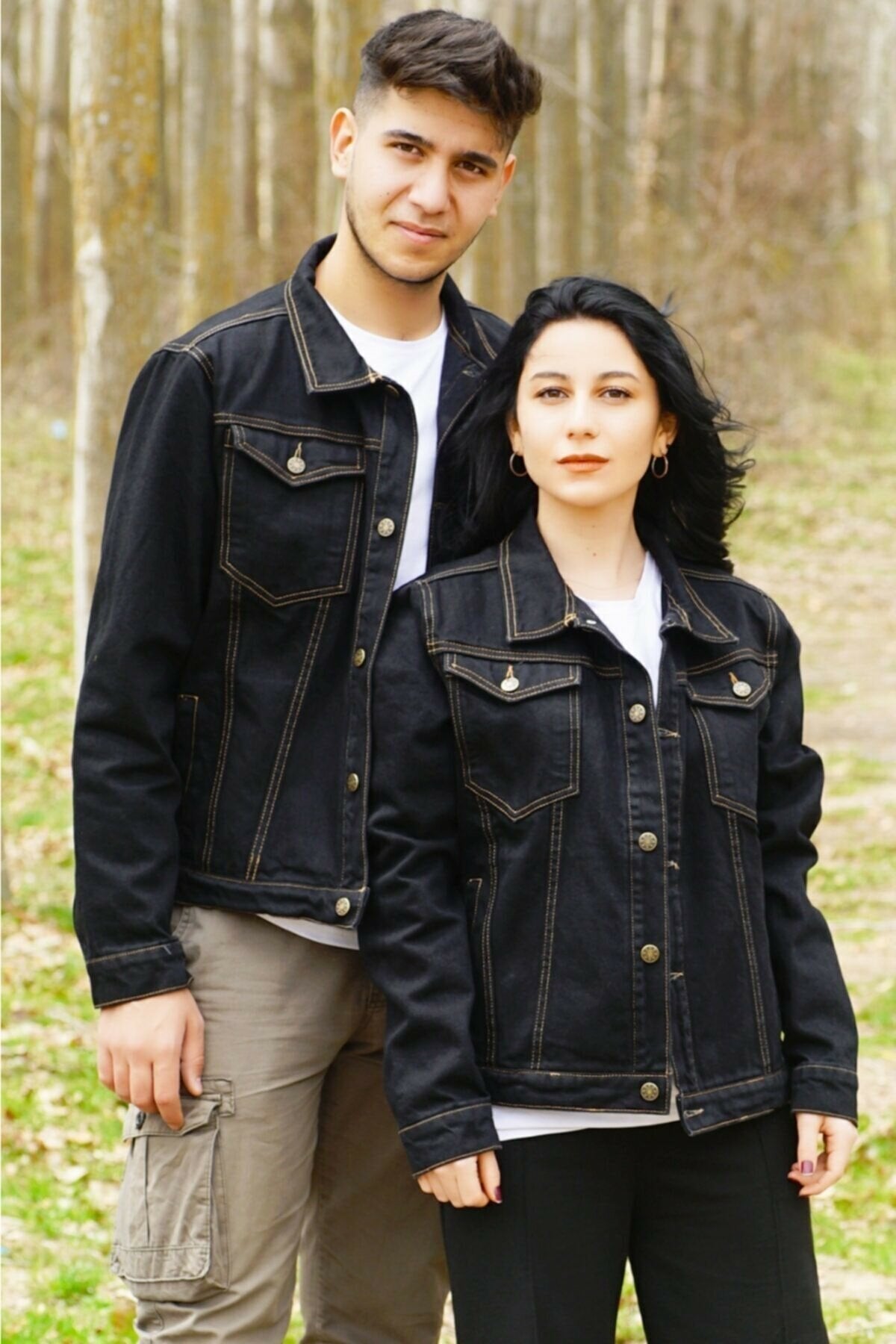 Couple Denim Jacket Black - DOCACCA - Denim Jackets - 