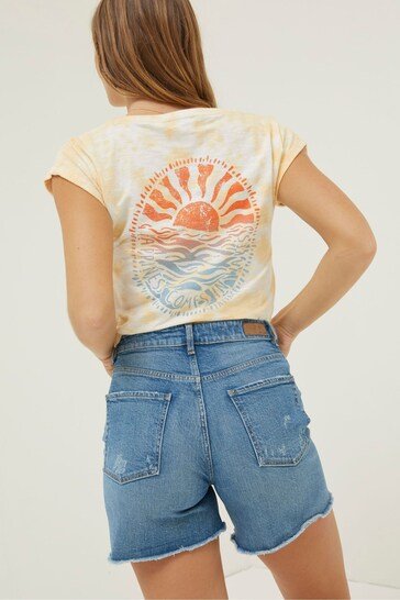 Courtney Cut Off Denim Shorts - DOCACCA - Shorts & Skirts - 