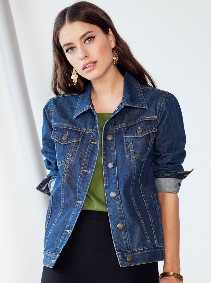 Women Dark Blue Solid Jacket