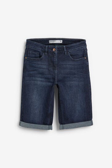 Denim Knee Shorts - DOCACCA - Shorts & Skirts - 