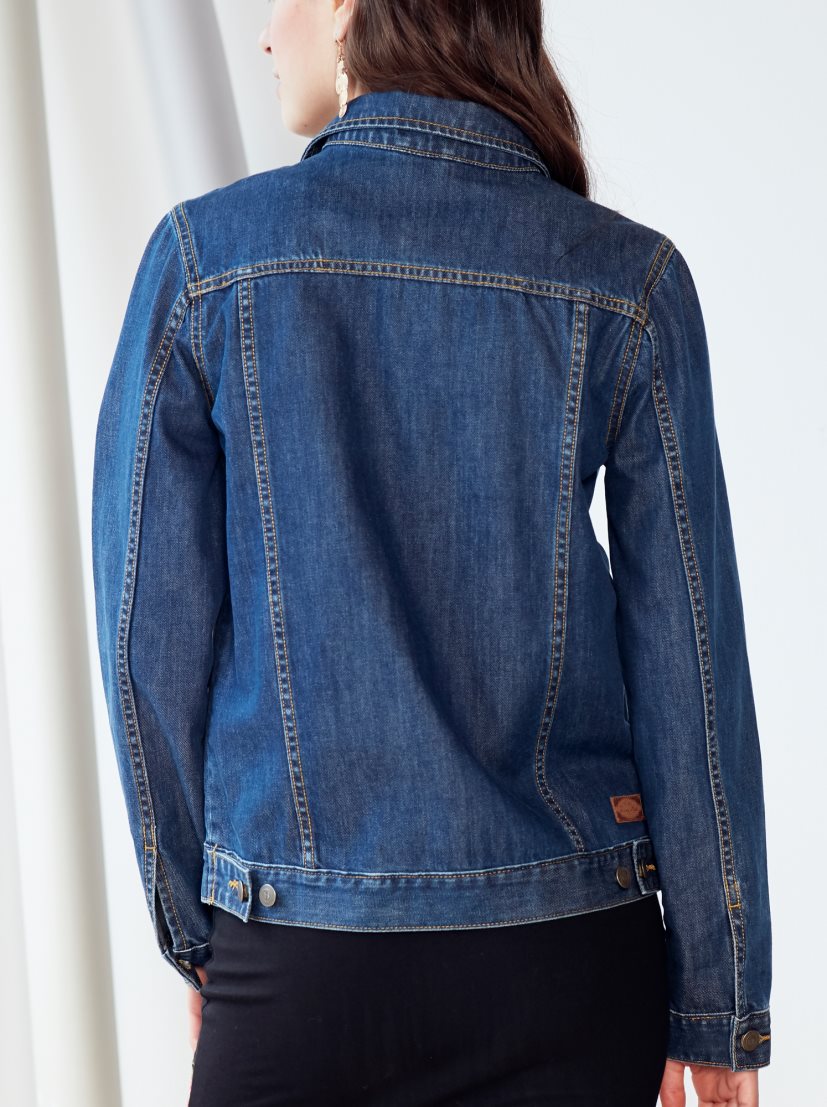 Women Dark Blue Solid Jacket