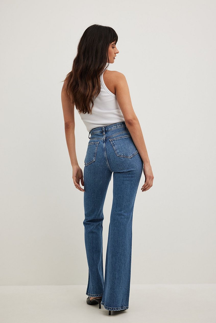 Flared High Waist Jeans For Womens - DOCACCA - Jeans - 