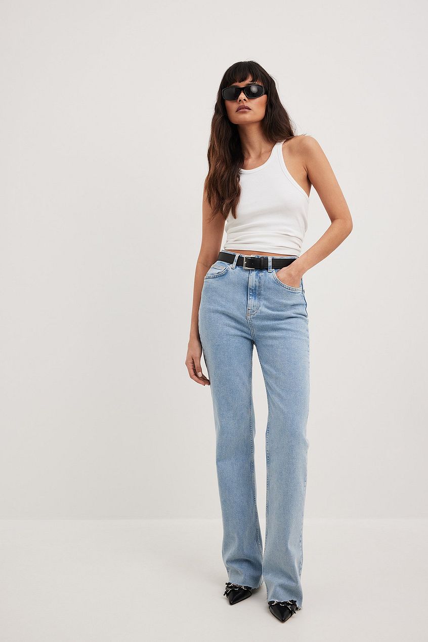 Flared High Waist Jeans For Womens - DOCACCA - Jeans - 