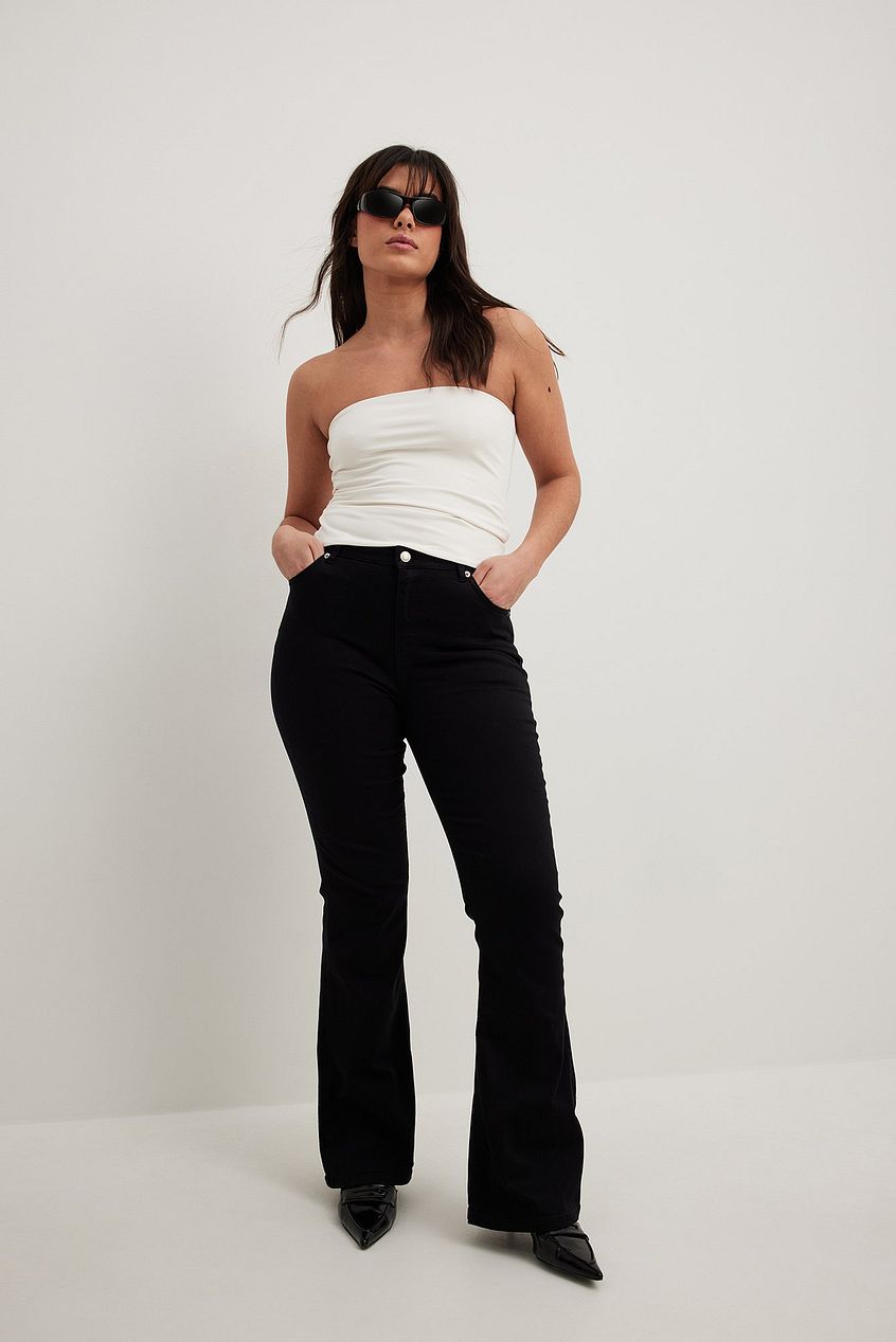 Flared High Waist Stretch Jeans For Womens - DOCACCA - Jeans - 