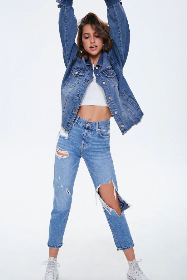 Frayed Women Jacket - DOCACCA - Denim Jackets - 