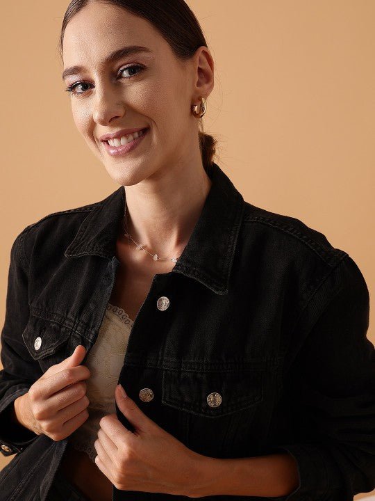 Lightweight Pure Cotton Crop Denim Jacket - DOCACCA - Denim Jackets - 