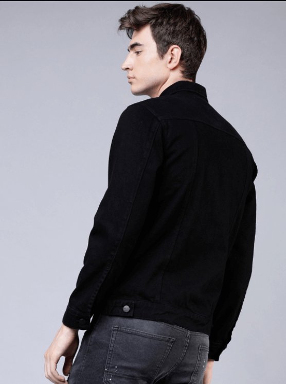 Mens Denim Jacket Black - DOCACCA - Denim Jacket - 
