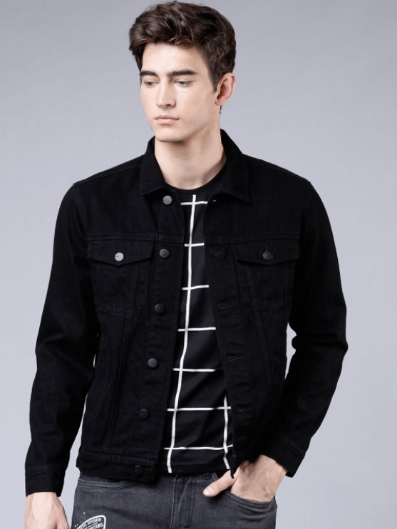 Mens Denim Jacket Black - DOCACCA - Denim Jacket - 