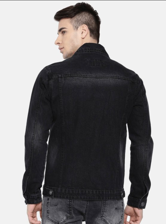 Mens Denim Jacket Black - DOCACCA - Denim Jacket - 