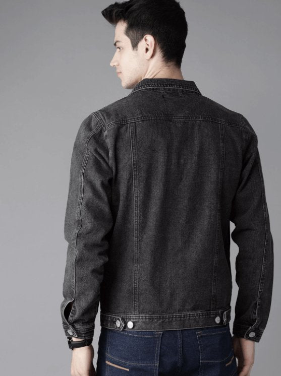 Mens Denim Jacket Black - DOCACCA - Denim Jacket - 