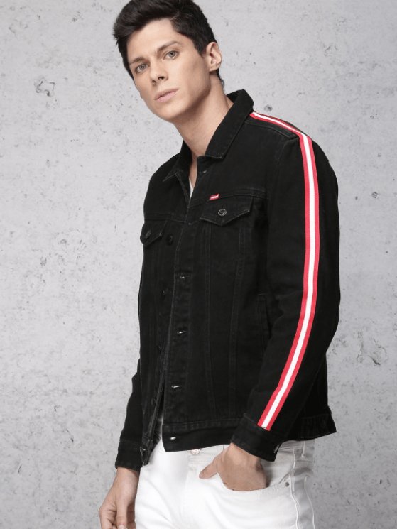 Mens Denim Jacket Black - DOCACCA - Denim Jacket - 