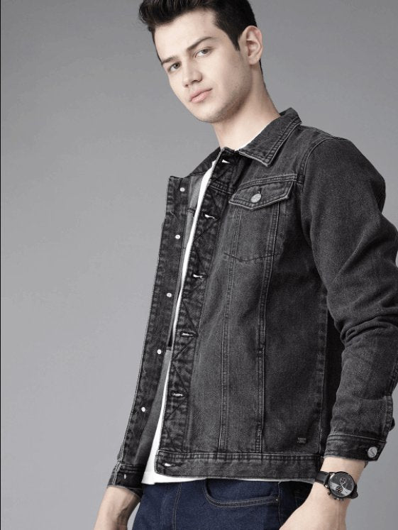 Mens Denim Jacket Black - DOCACCA - Denim Jacket - 