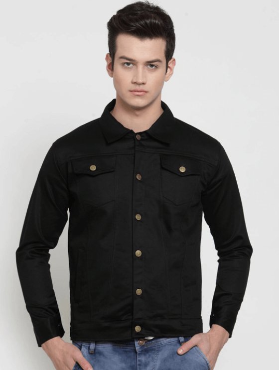 Mens Denim Jacket Black - DOCACCA - Denim Jacket - 